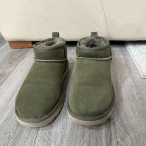 UGG classic ultra mini sheepskin ankle boots, burnt olive